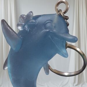 Happy Waving Dolphin Keychain